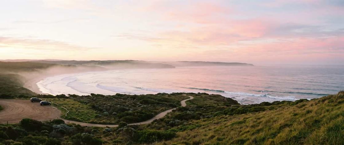 Sunrise over an Australian coastal headland