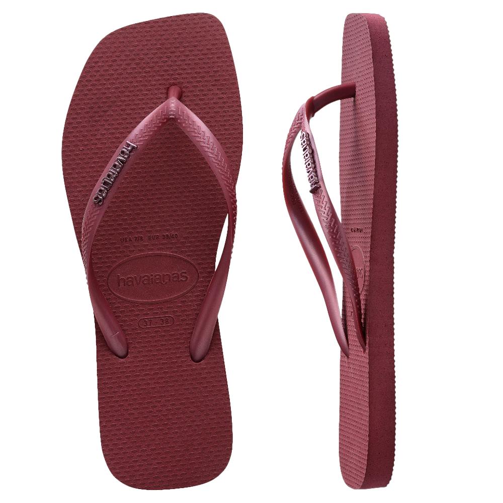 Slim Square Metal Logo Thongs