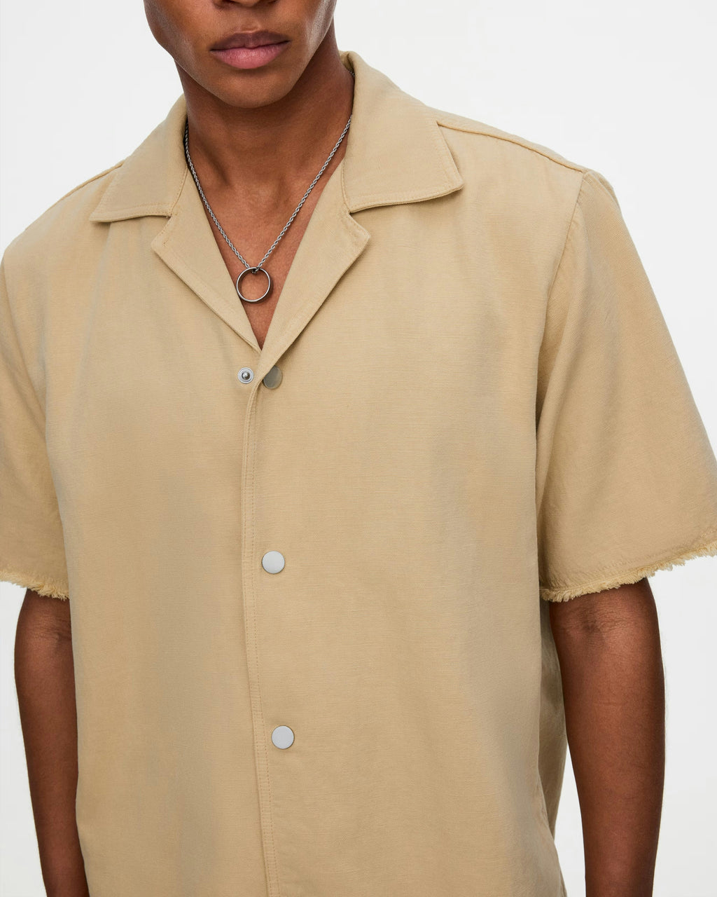 OAS Latte Bodega Cotton Canvas Shirt