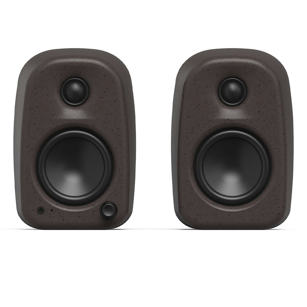 Kanto UKI 100W Desktop Speakers with Bluetooth, USB-C, Headphone out, Pumice (Speckled Brown), Pair