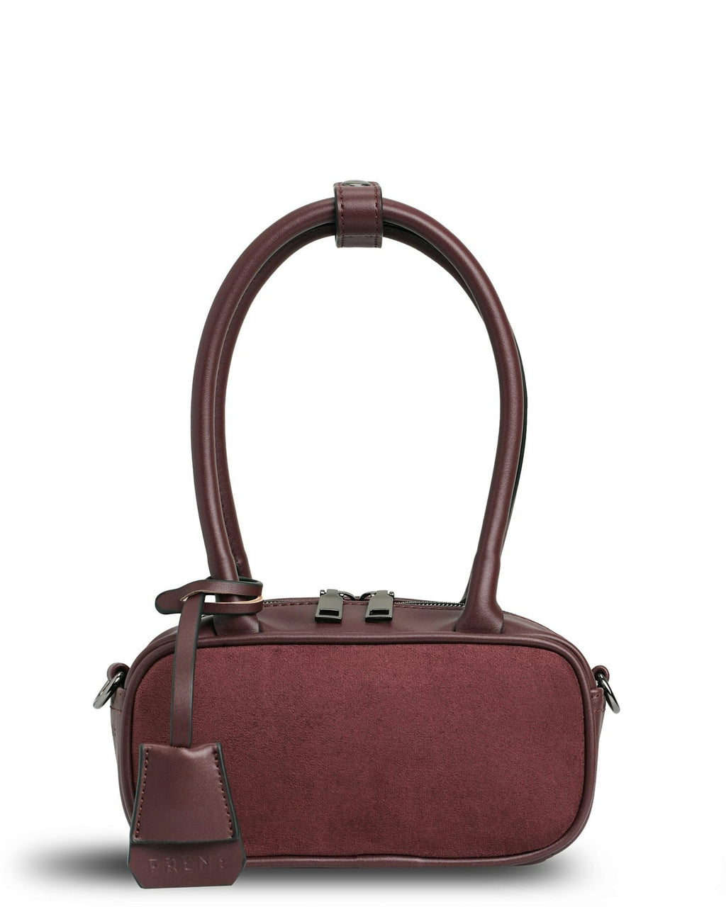 The Hallie Bag (BURGUNDY SUEDE) Neoprene Mini Crossbody Bag