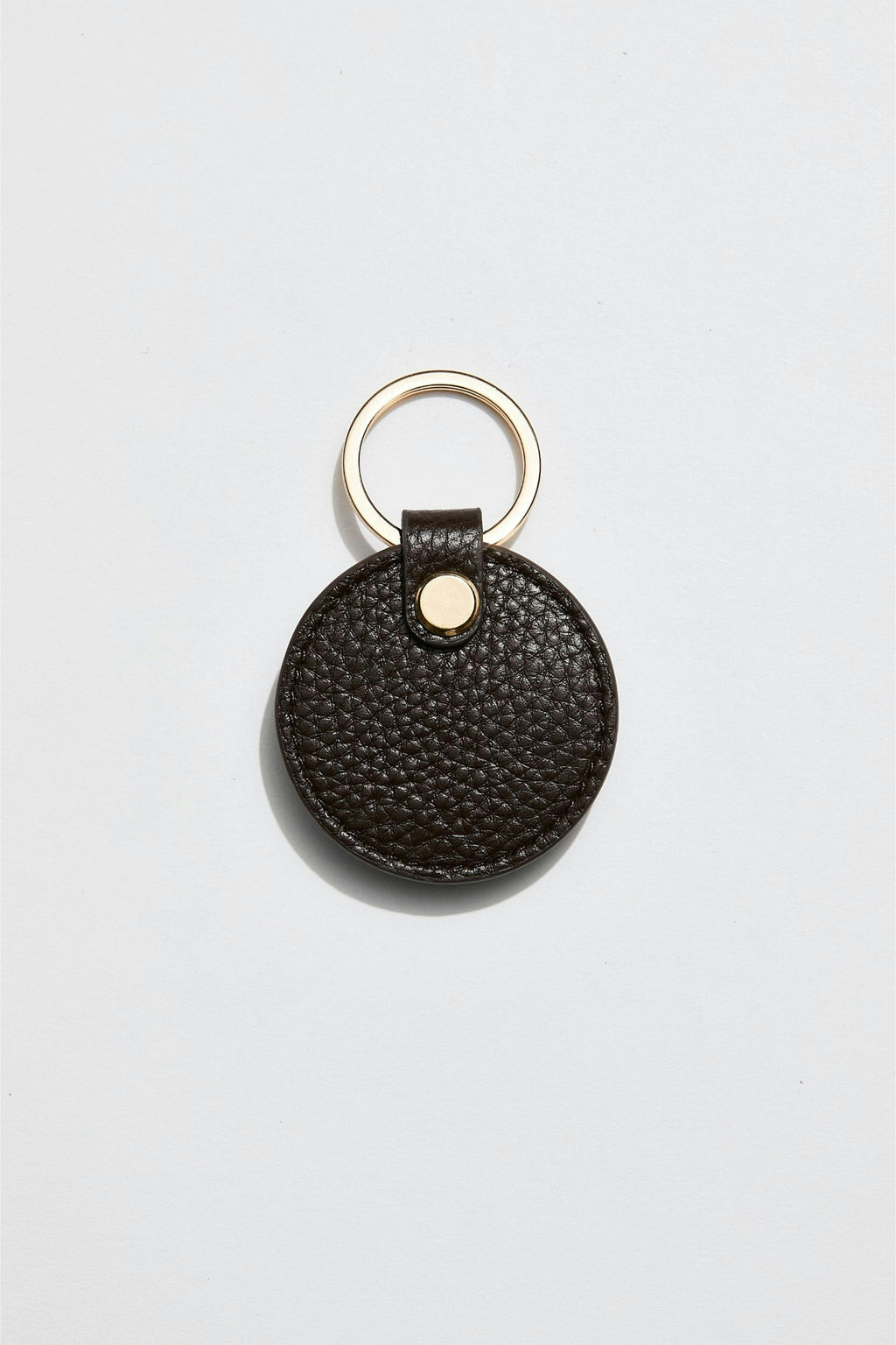 Leather Circle Keyring | Chocolate Gold