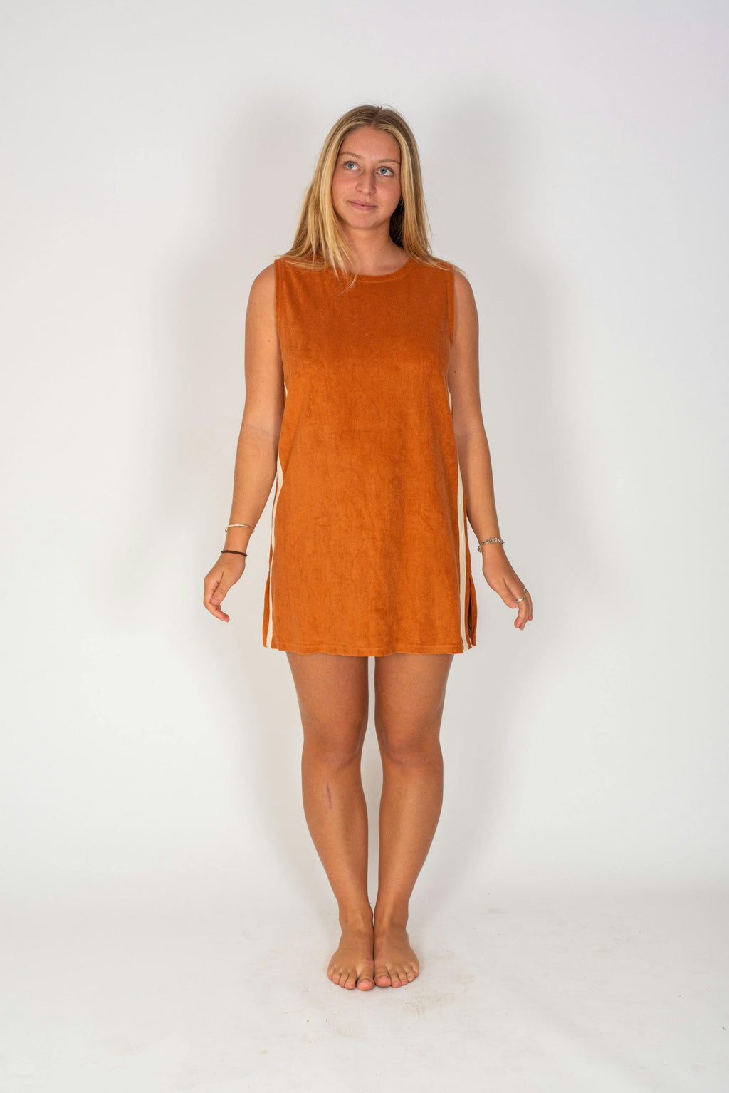 Sporty Terry Dress in Rust