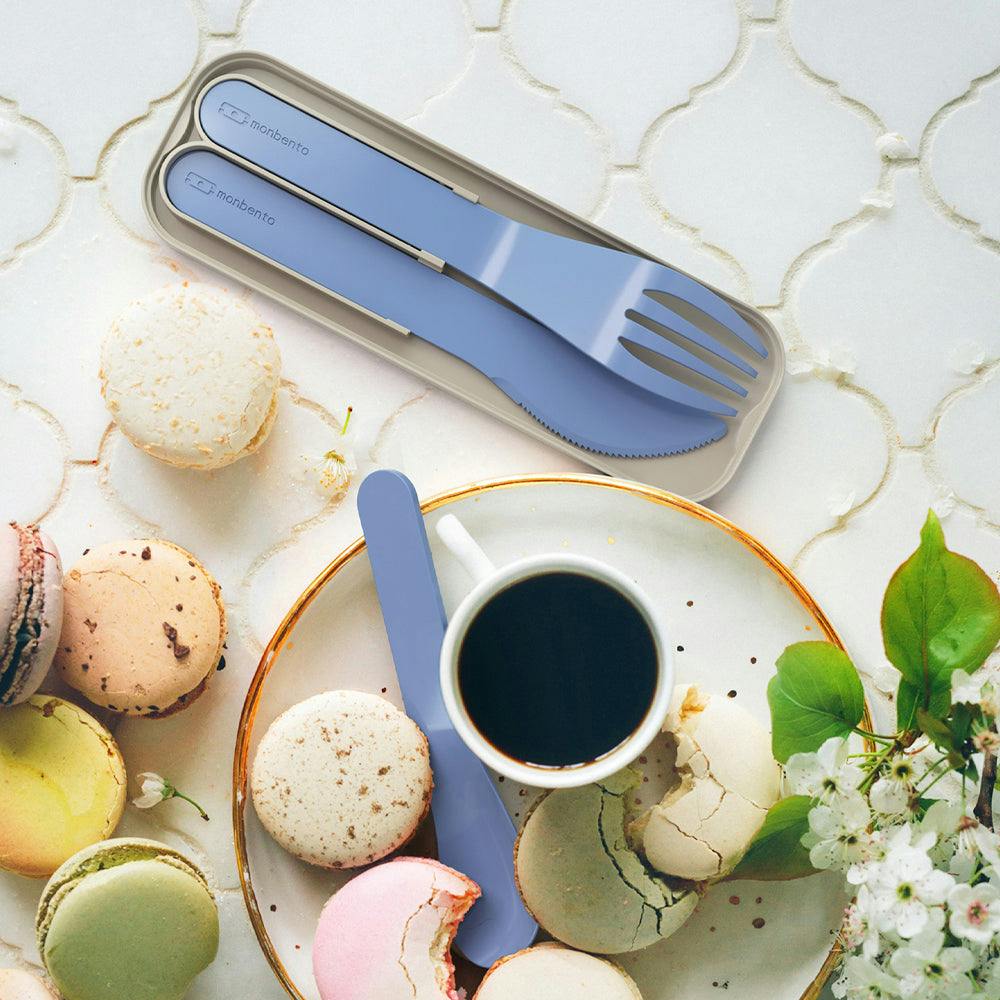 Monbento Mb Pocket Plastic Cutlery Set - Colour Blue Infinity