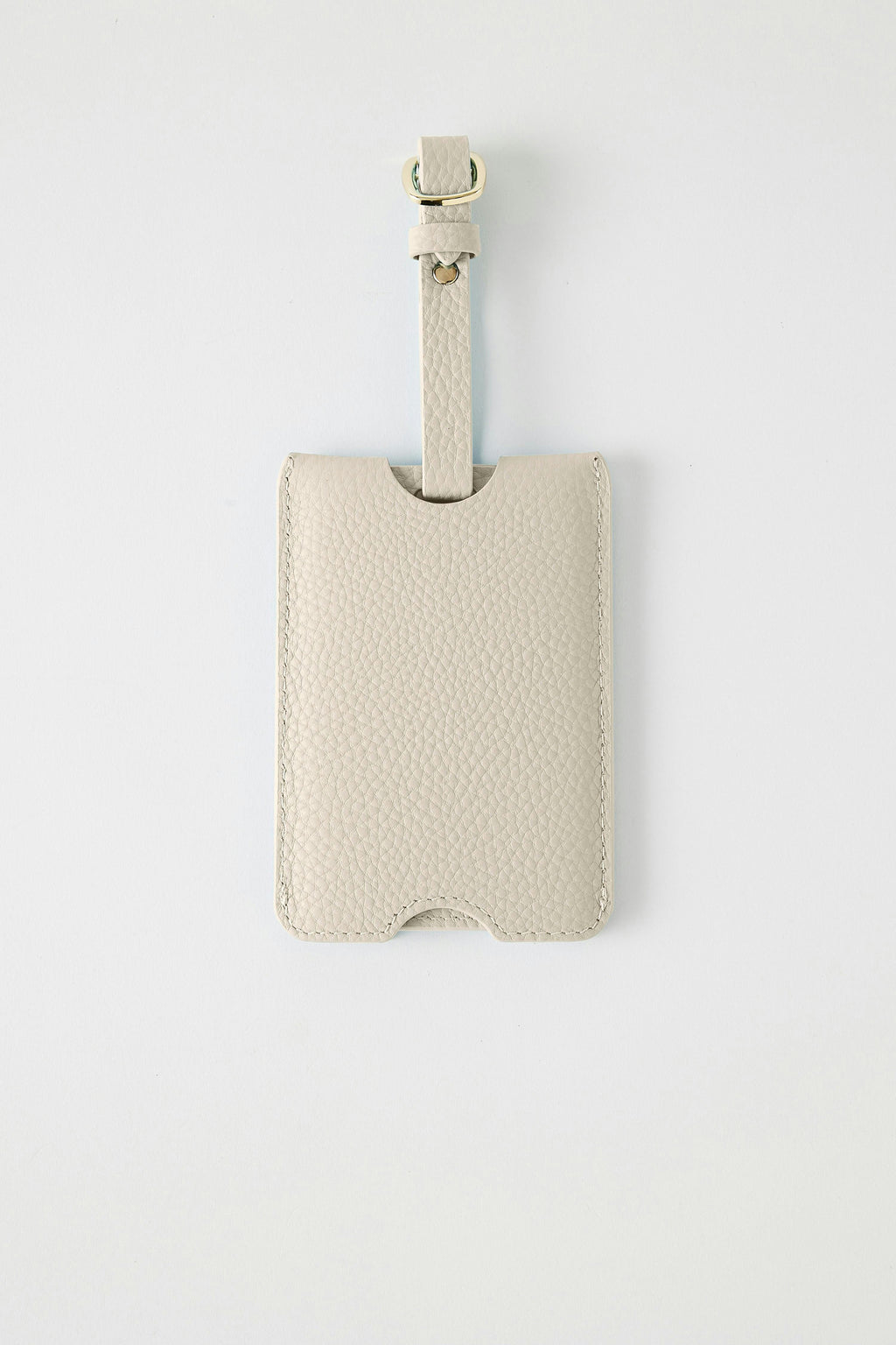 Leather Luggage Tag | White Gold