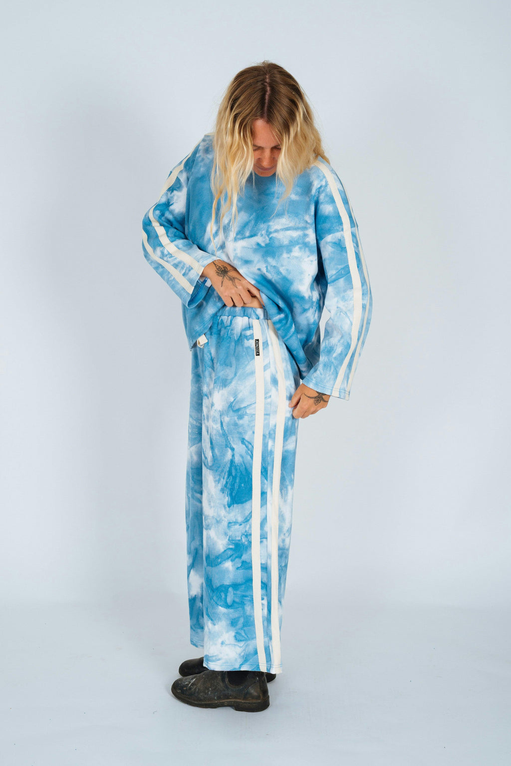 Waffle Lounge Pants in Cloud Tie Dye