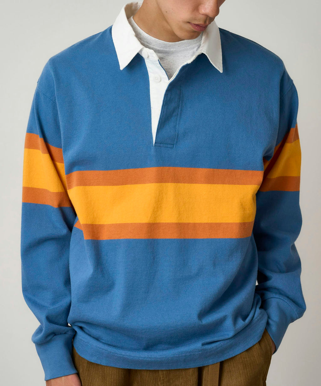 Gramicci Langdon Rugby Shirt in Sky Apricot