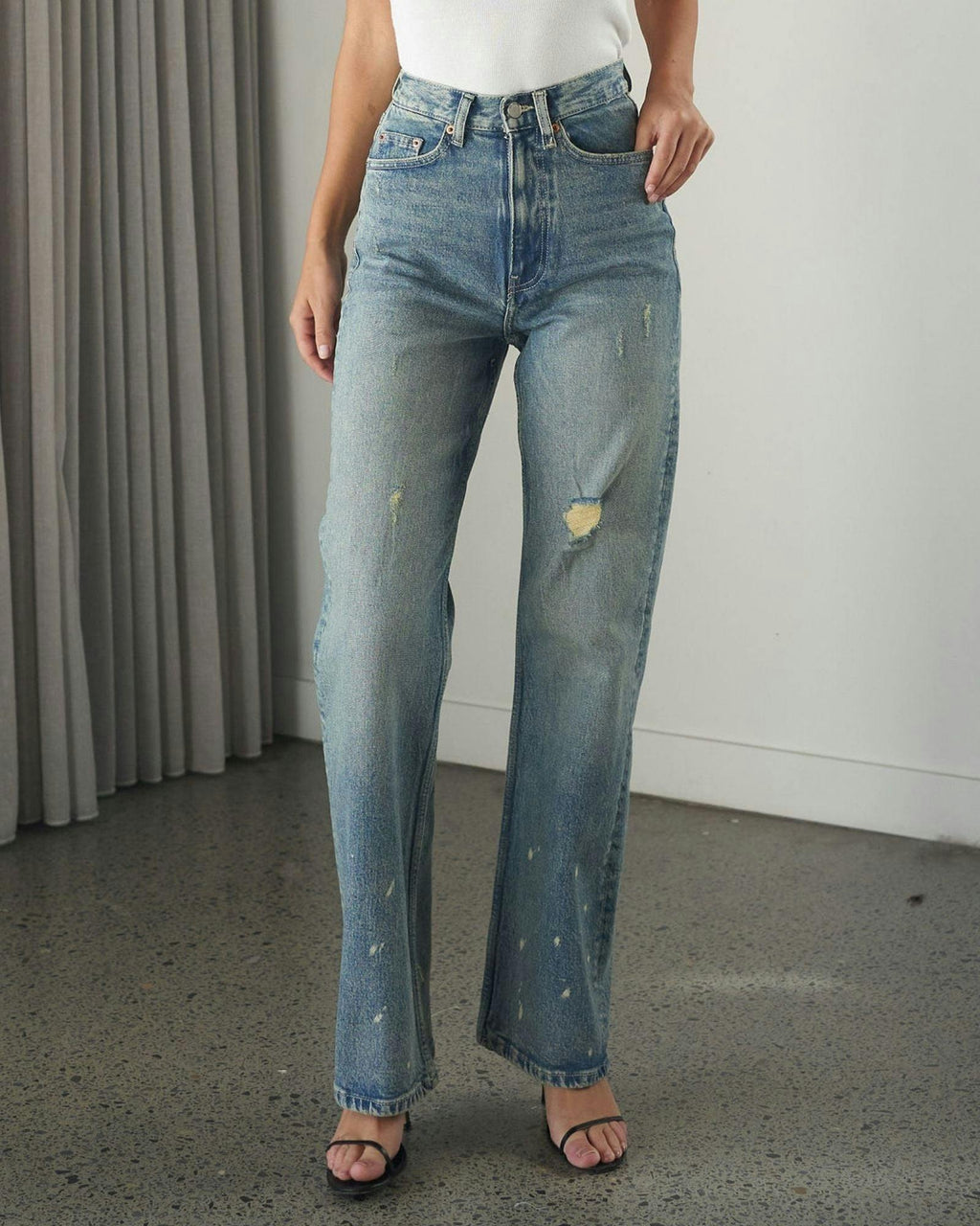 Echo High Straight Jeans - Bay Sky Dirty