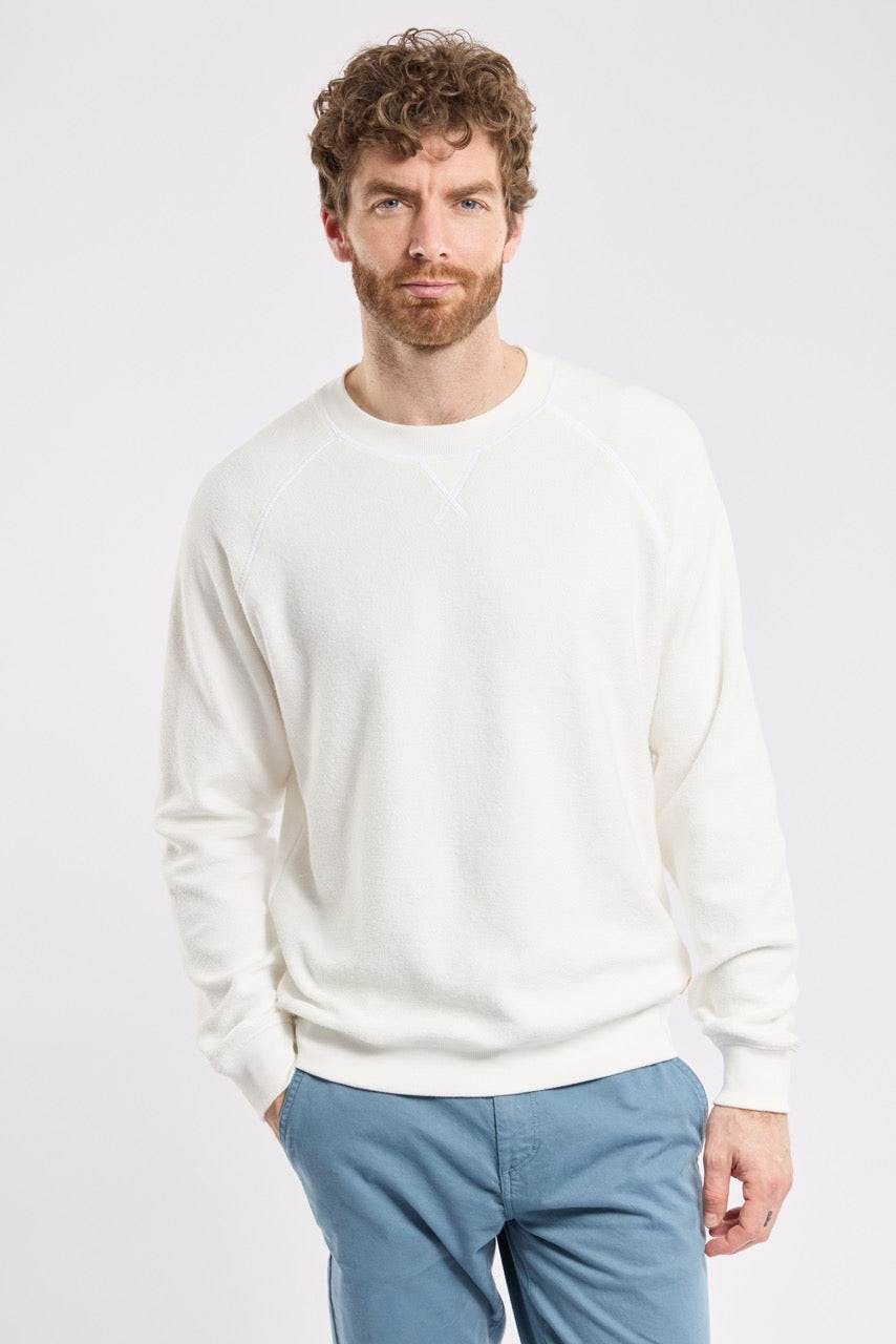 Armor Lux Cotton Boucle Sweatshirt in Milk