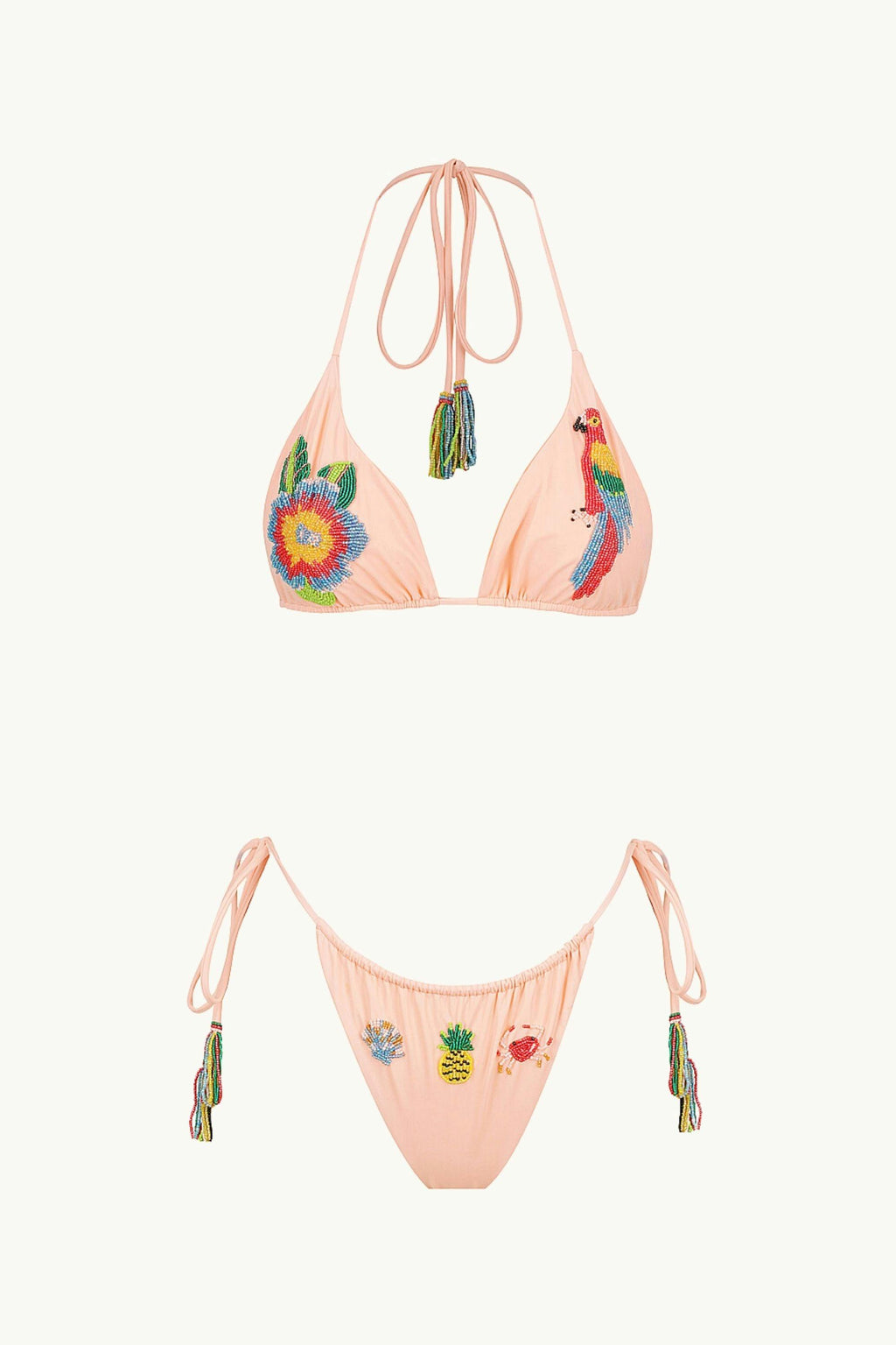 BEADED KINI BRIEF - BLUE LAGOON