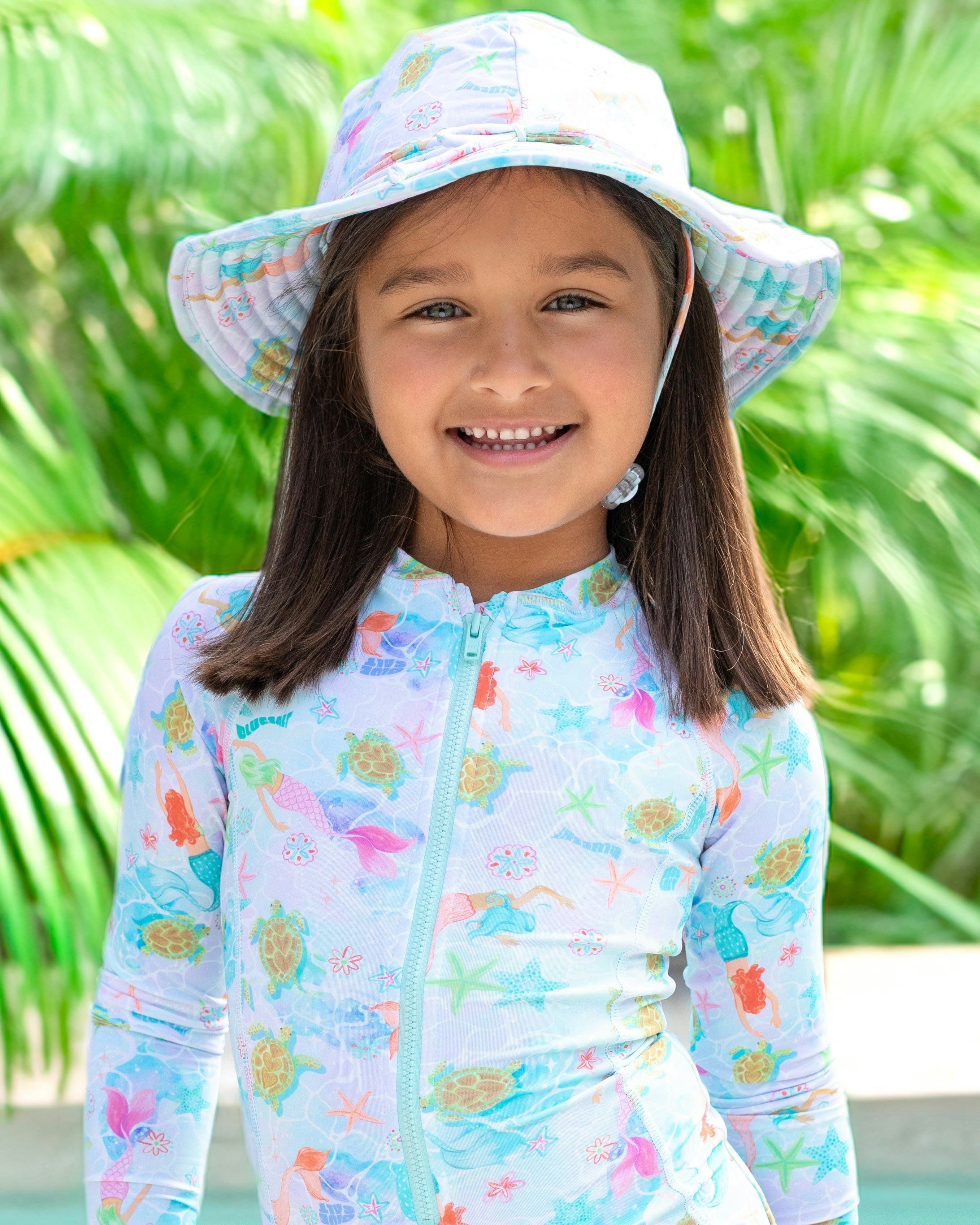 Long sleeve surf swimsuit with matching Beach Hat - Hamilton Island