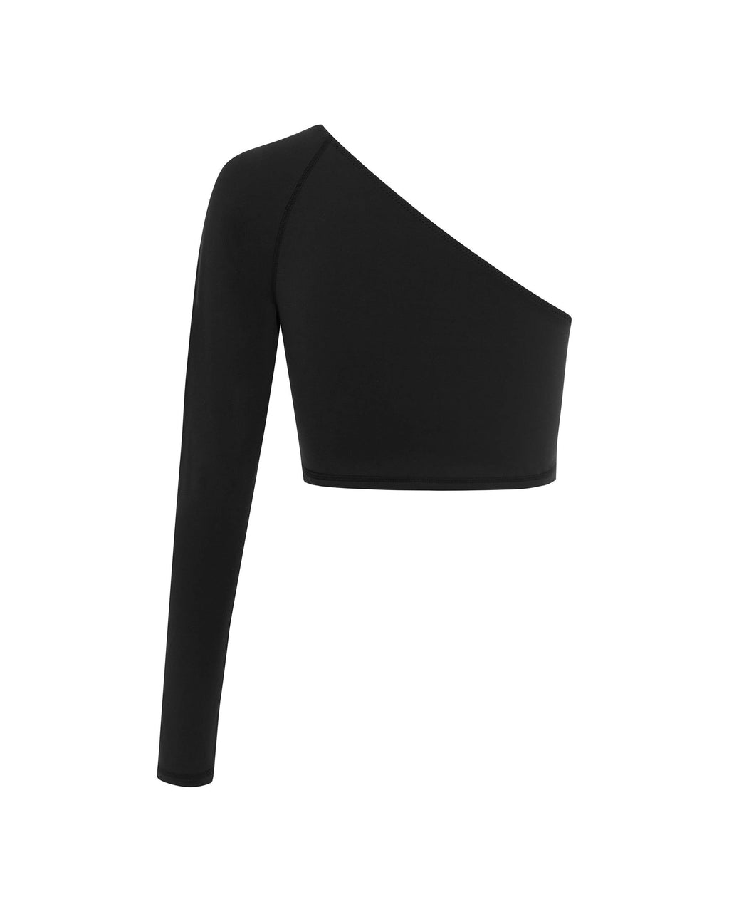 THE CONTOUR ONE SHOULDER TOP - BLACK
