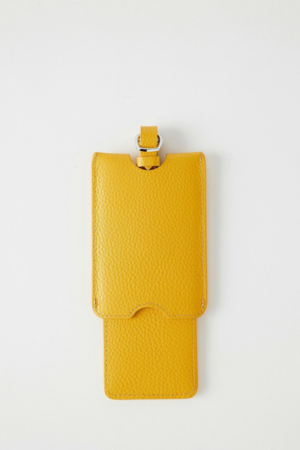 Leather Luggage Tag | Yellow Silver