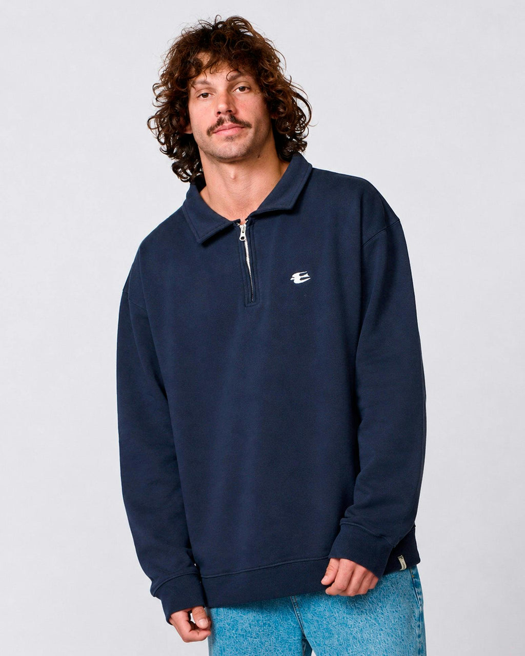 Resin 1/4 Zip Crew - Blue