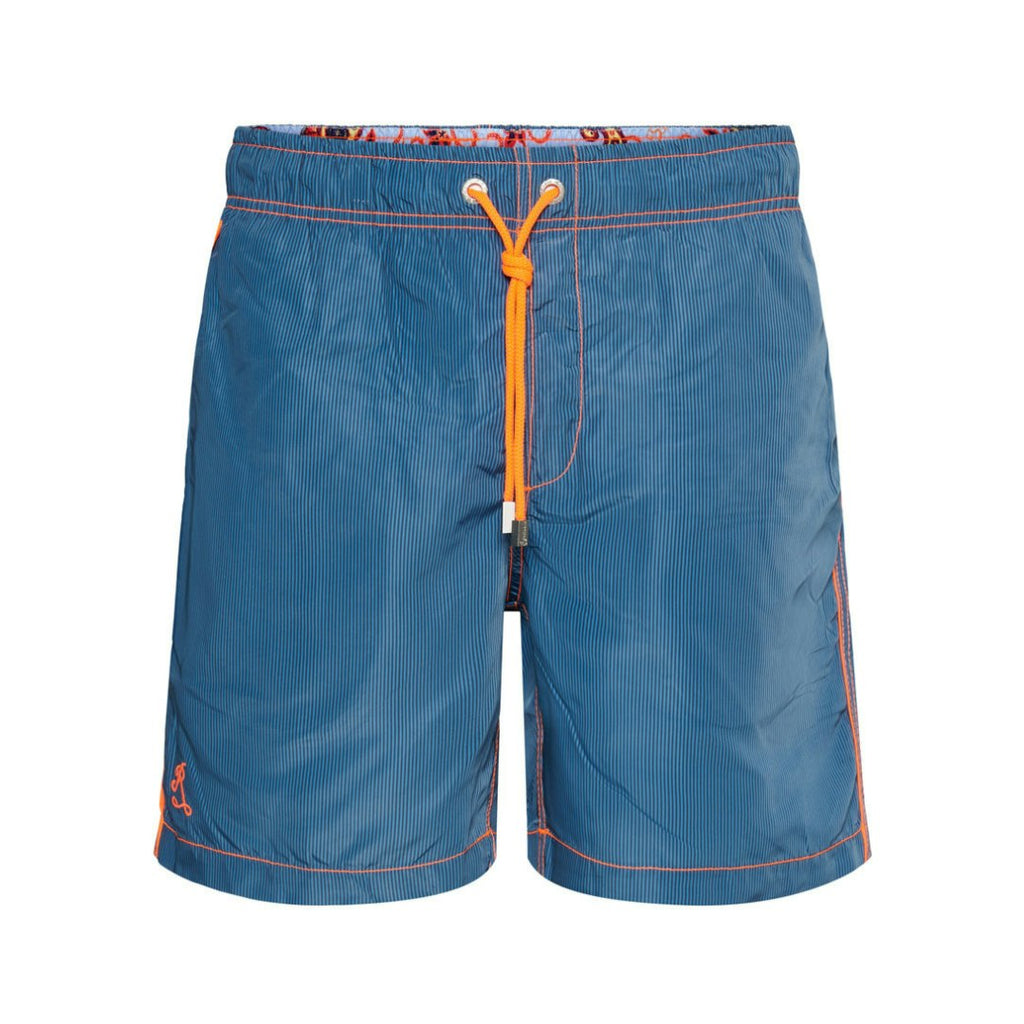 Caicos Striped Swim Shorts Deep Sea