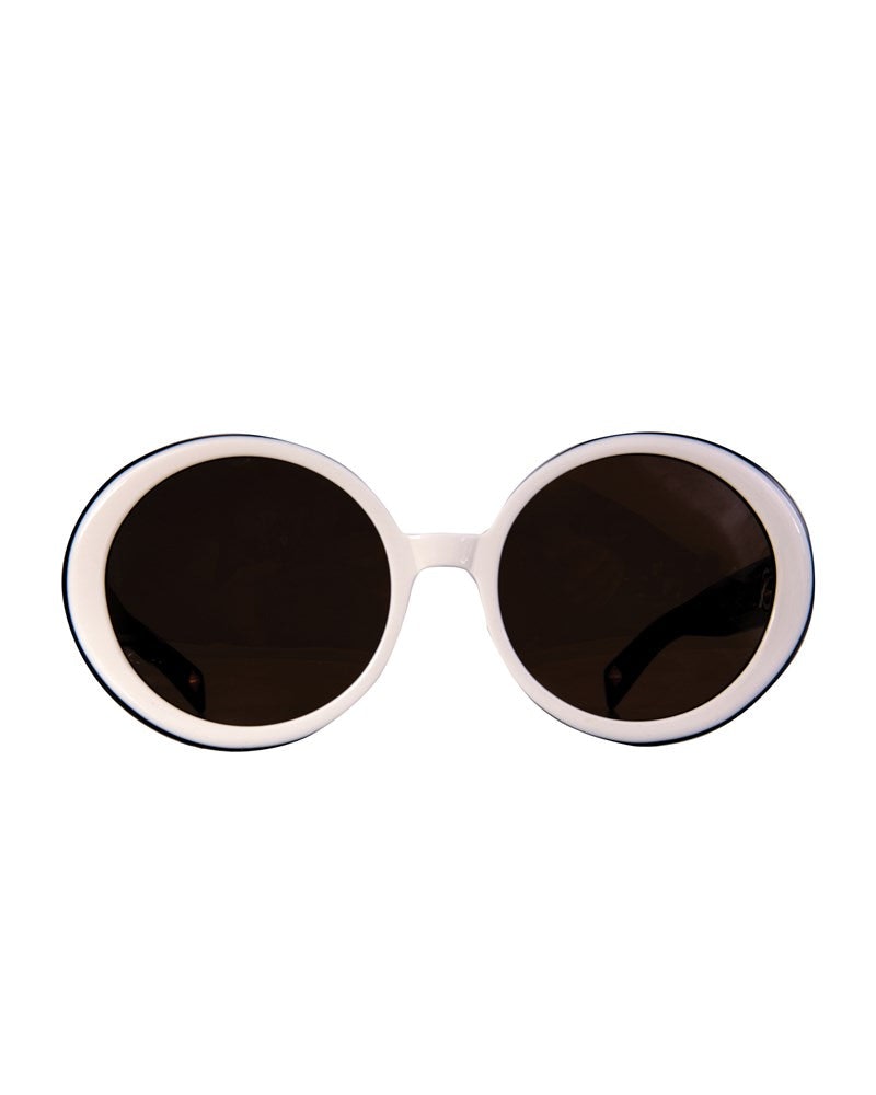 THE ORBIT - White on Black Sunglasses | Black Polarised Lenses