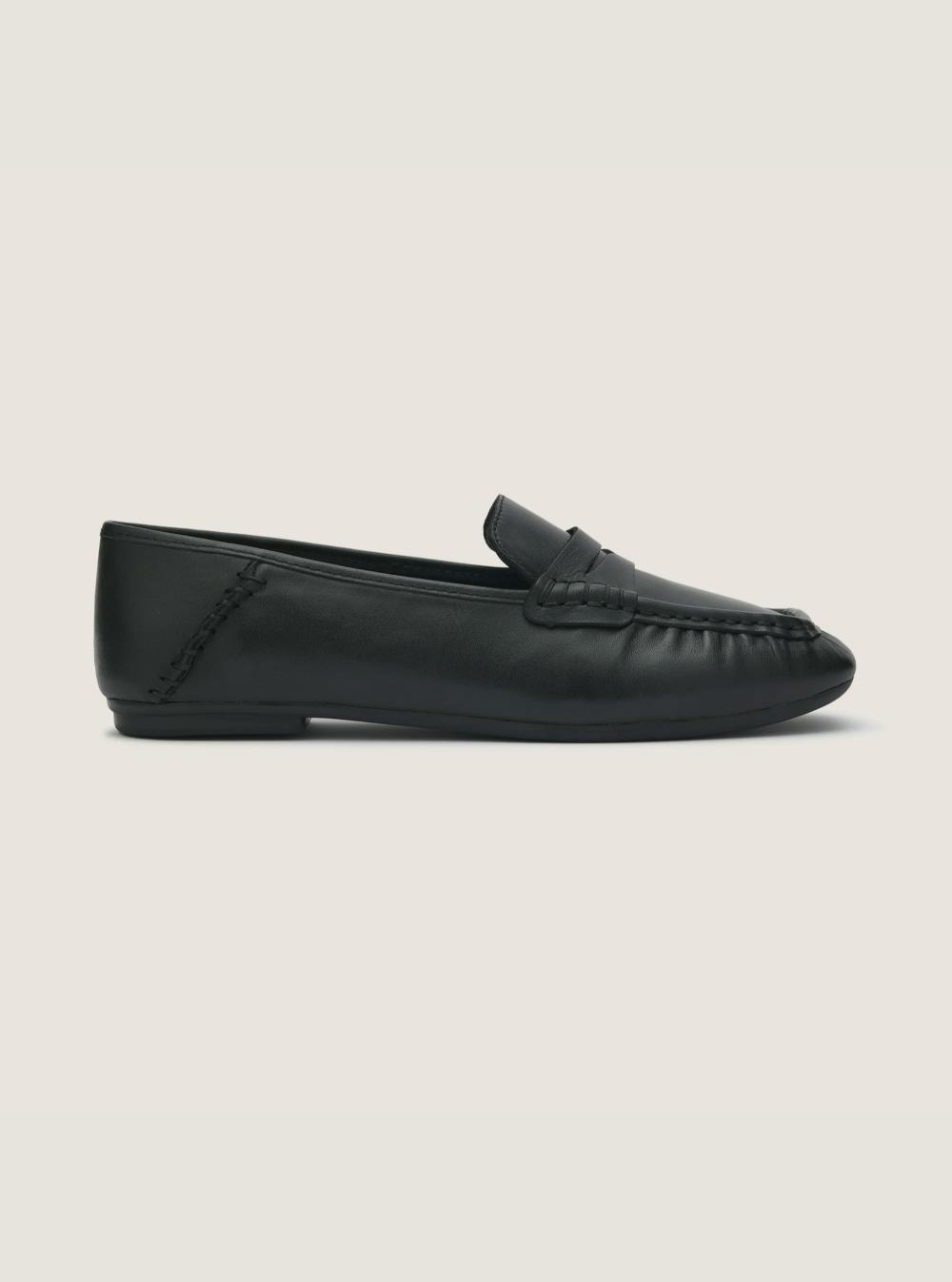 Stereo Moccasin - Black Leather