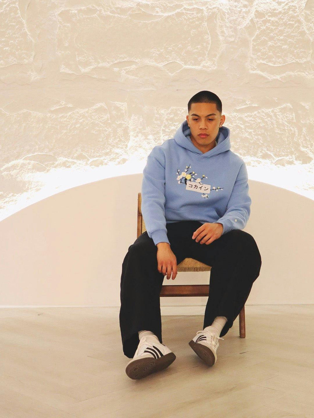 Blue / Yellow & White Blossom //// Hoodie