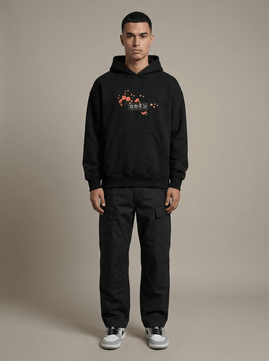 Black / Red Blossom V2 //// Hoodie