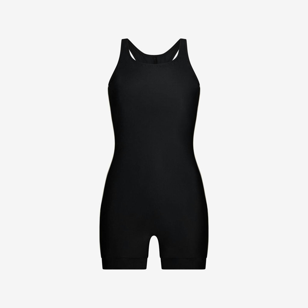 One Piece Swimsuit Boyleg Cut ― Black