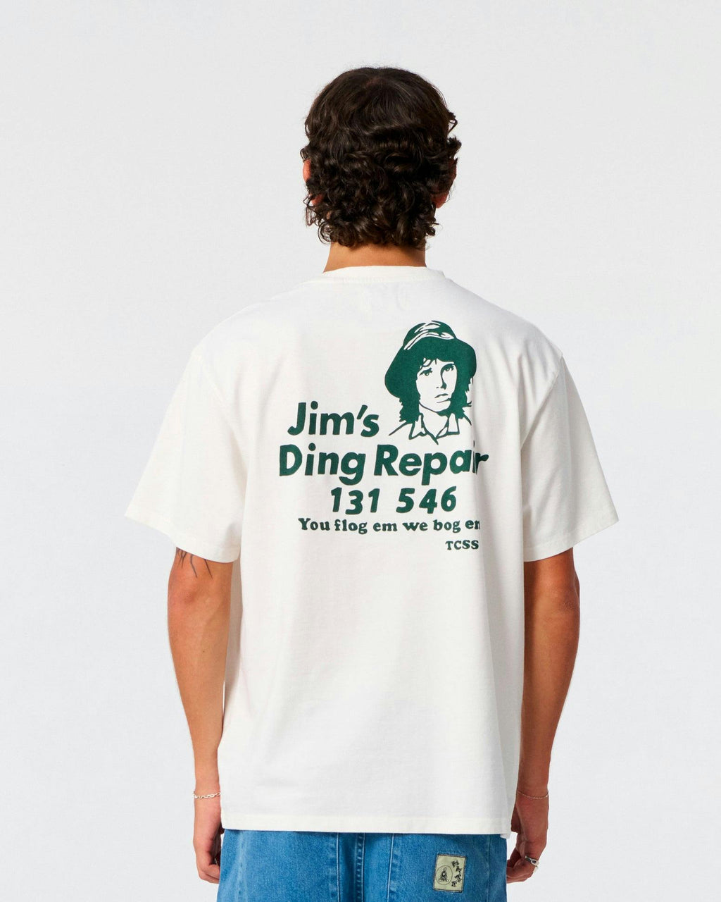 Jim's Ding Repairs Tee - Vintage white