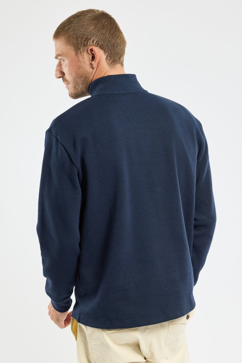Armor Lux Heritage Cotton Quarter Zip in Navy