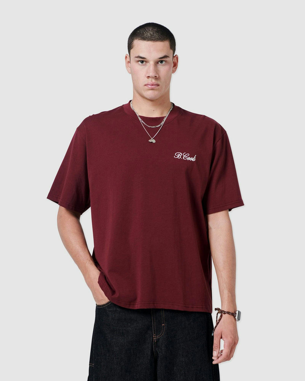scribe t-shirt oxblood
