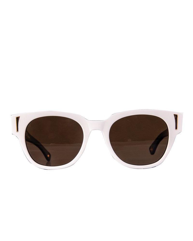 THE NYX - White on Black Sunglasses | Black Polarised Lenses