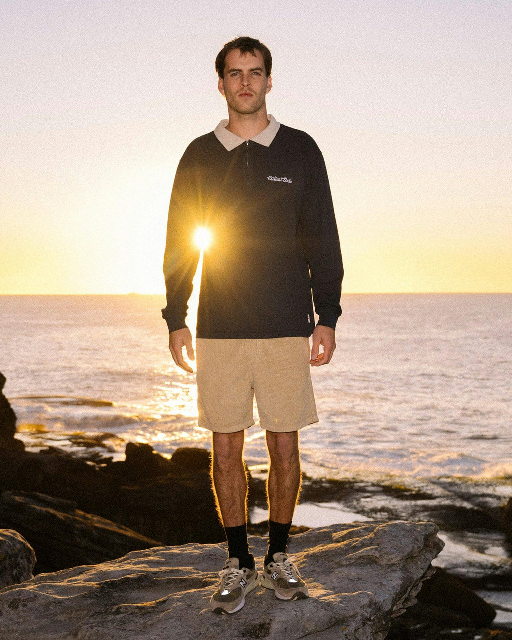 Sun Cured 1/4 Zip Rugby - Navy
