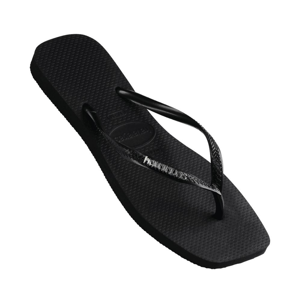 Slim Square Metal Logo Thongs