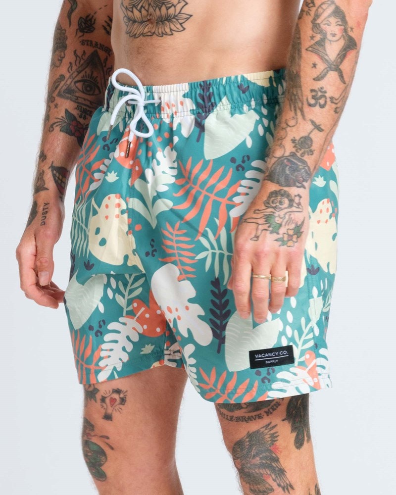 Abstract Leaf Swim Short