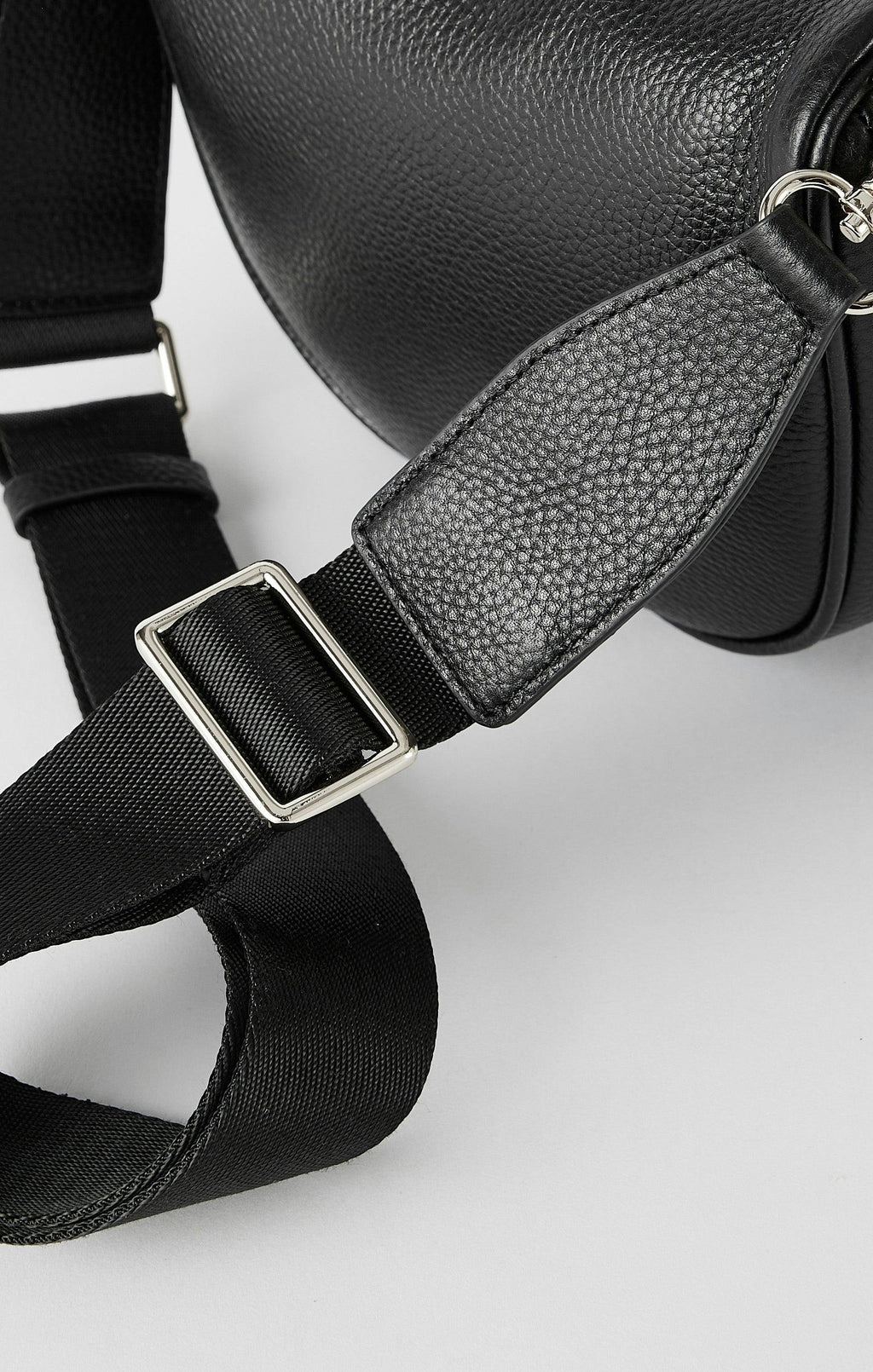 Luxury Leather Bumbag | Black Silver