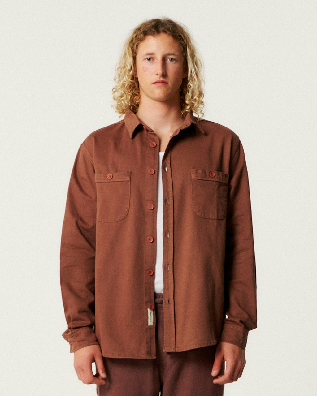 Lazy Boy Twill Shirt - Chestnut