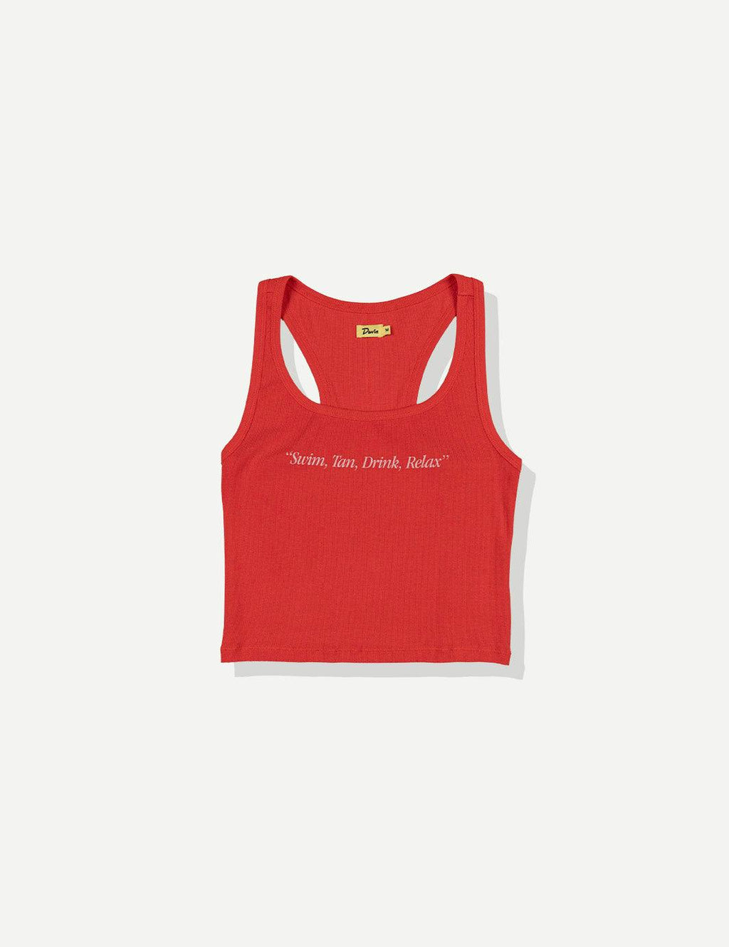 Swim Tan Relax Ribbed Tank - Red
