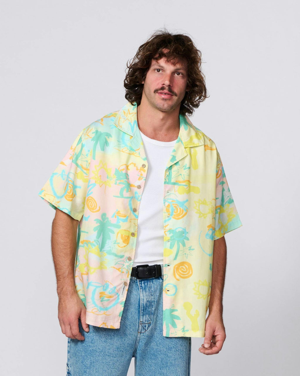 Scribbles Short Sleeve Resort Shirt - Pastel