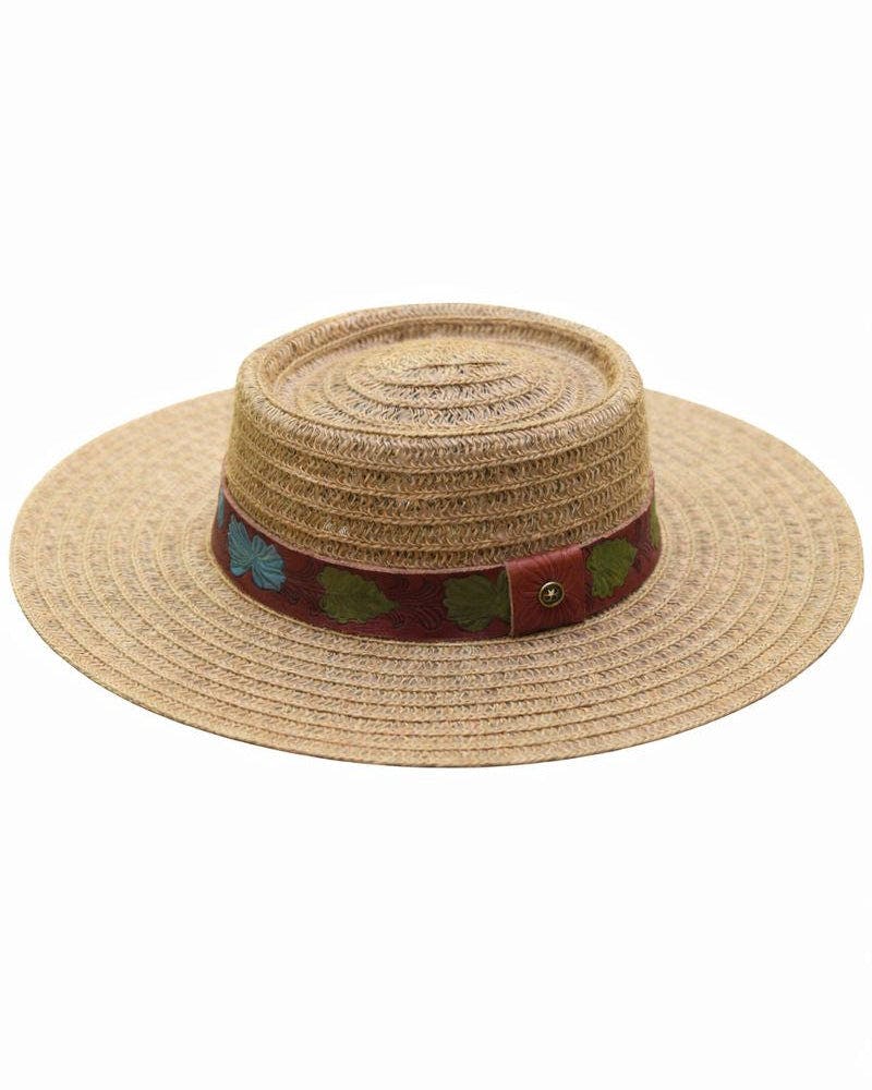 The Wanderer – Wide Brim Straw Hat with Painted Leather Band