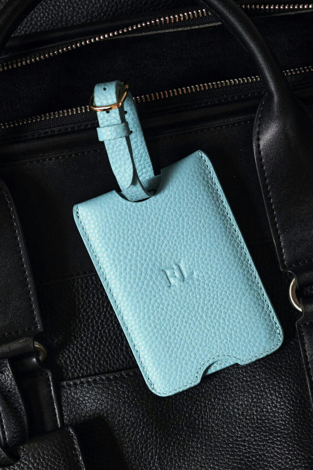 Leather Luggage Tag | Blue Gold