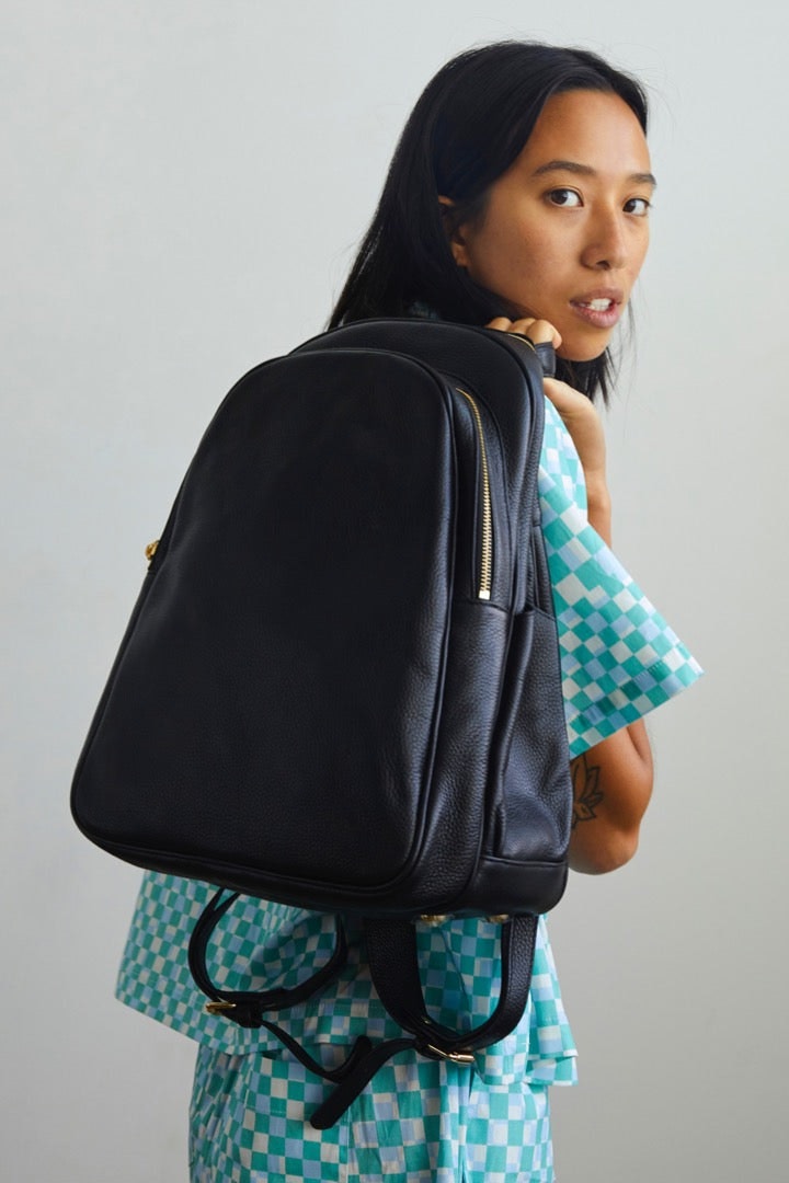 Leather Backpack | Black Gold