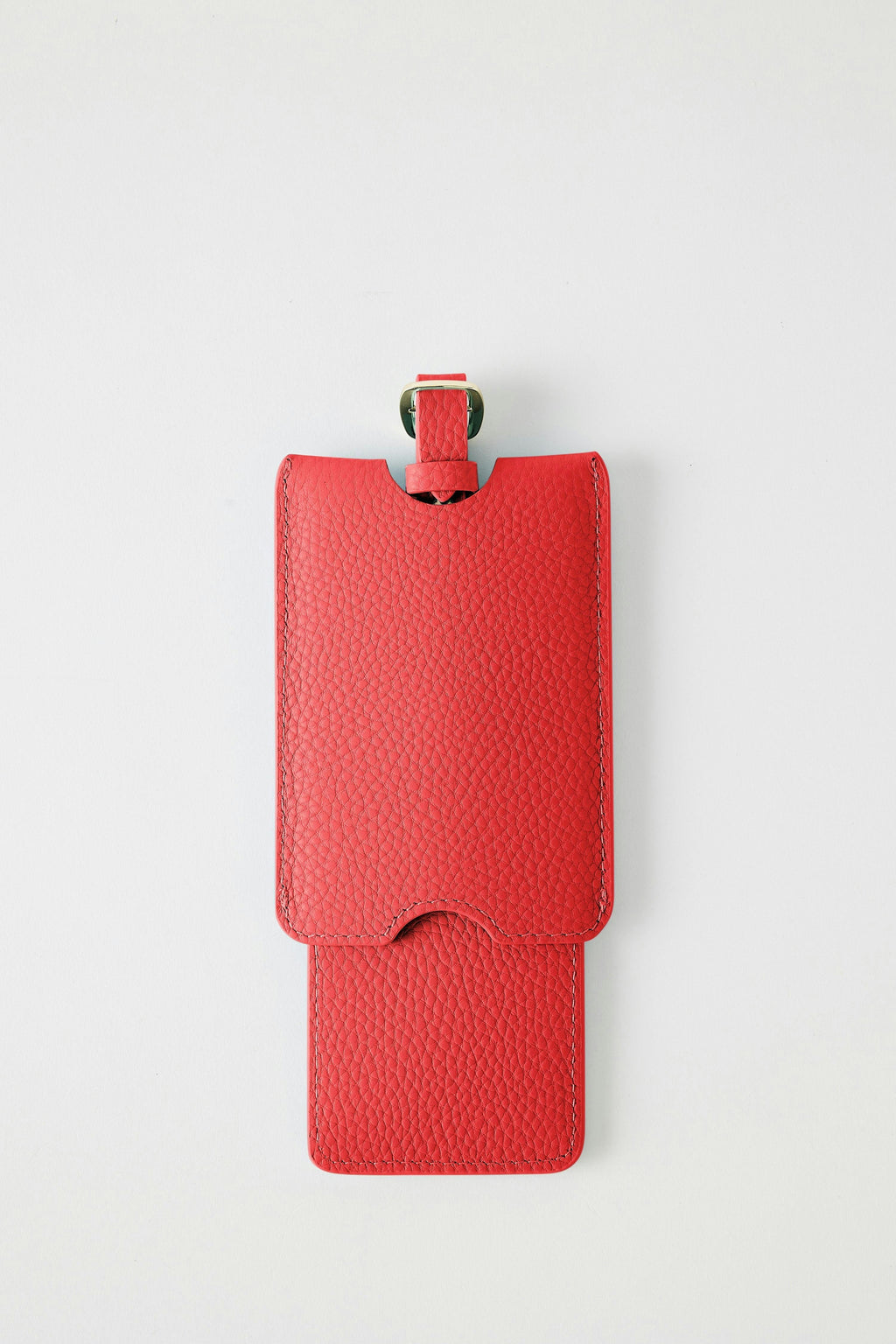 Leather Luggage Tag | Red Gold