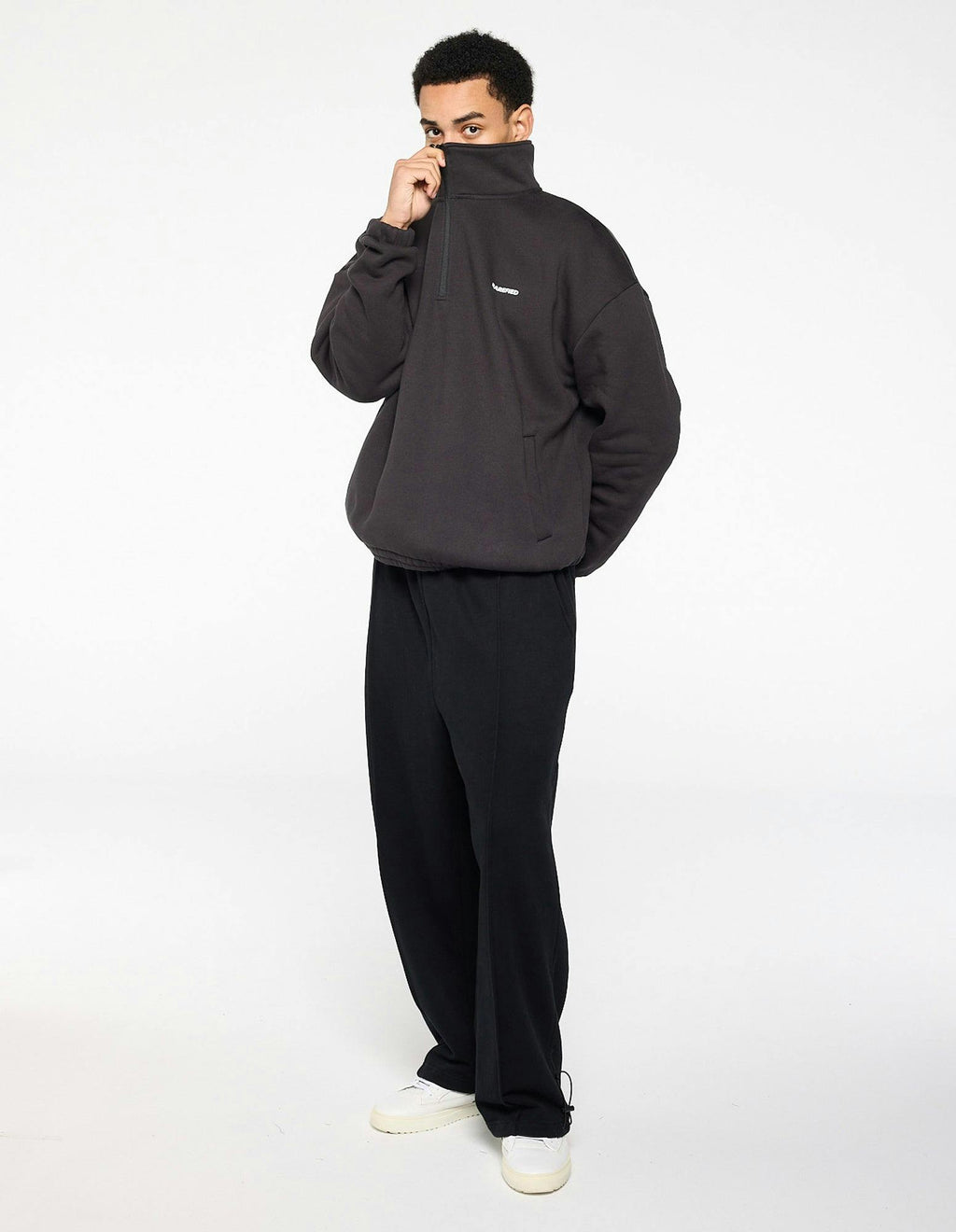 Quarter Zip Jumper - Charcoal
