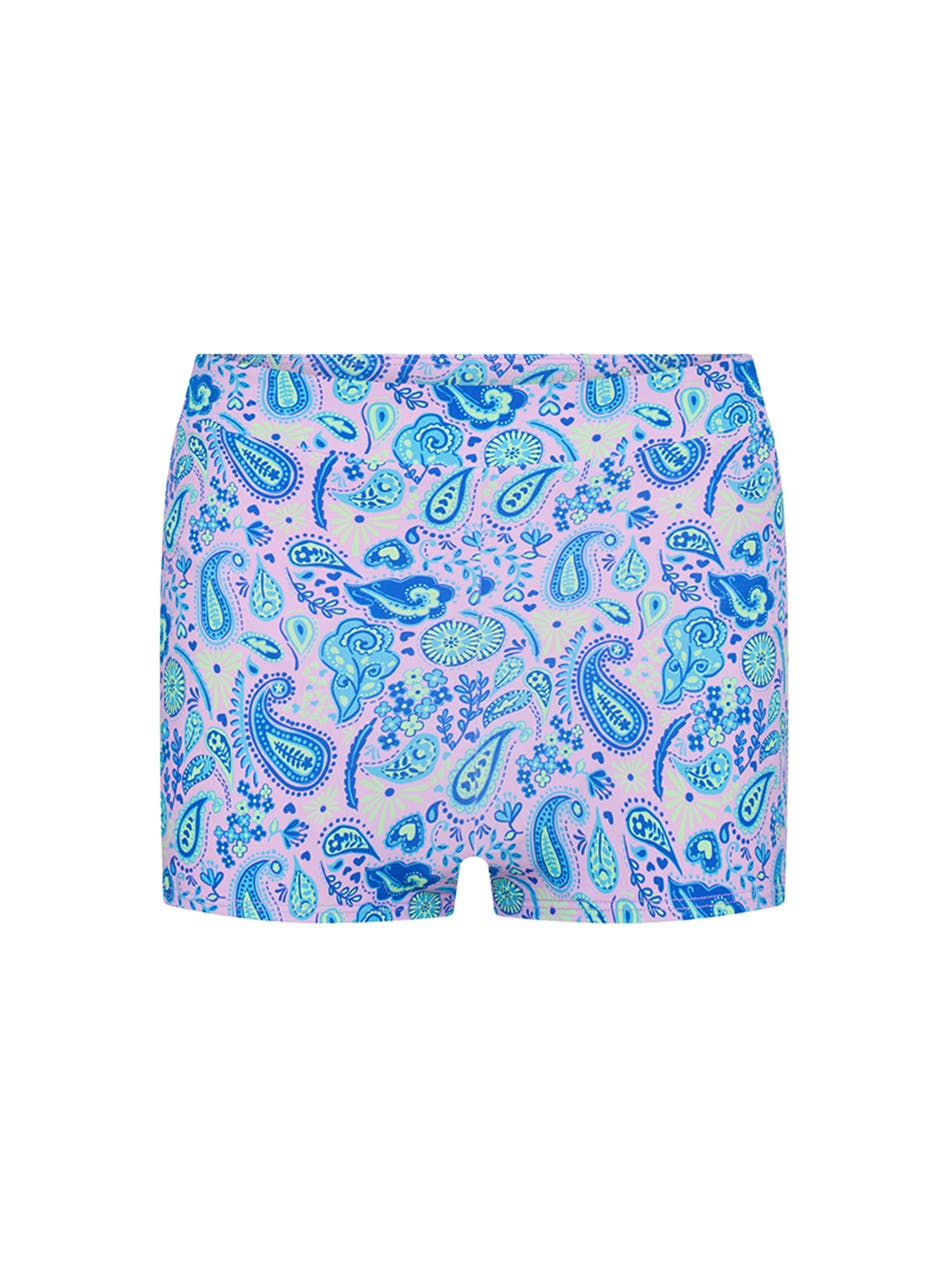 Teen Period Swimwear Hi Waist Short Super Absorbency Paisley Pink