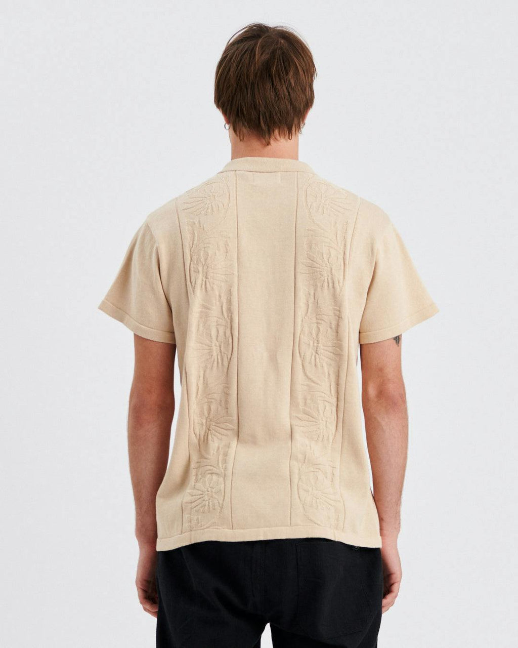 Access Knit Shirt - Oatmeal