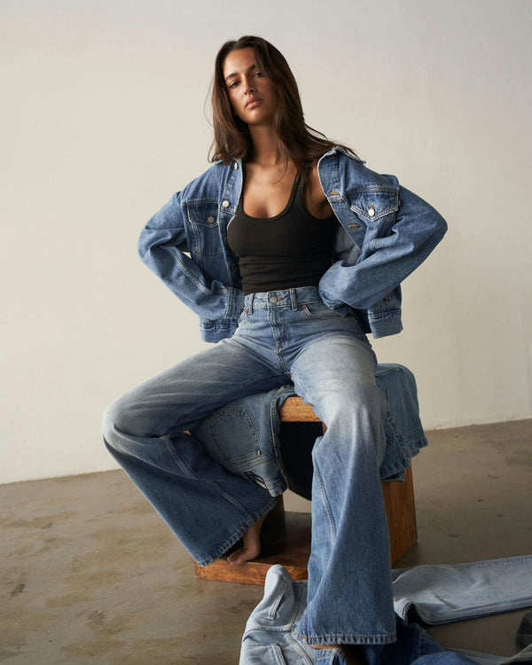 Joey Trucker Jacket - Stream Sky Retro image 2