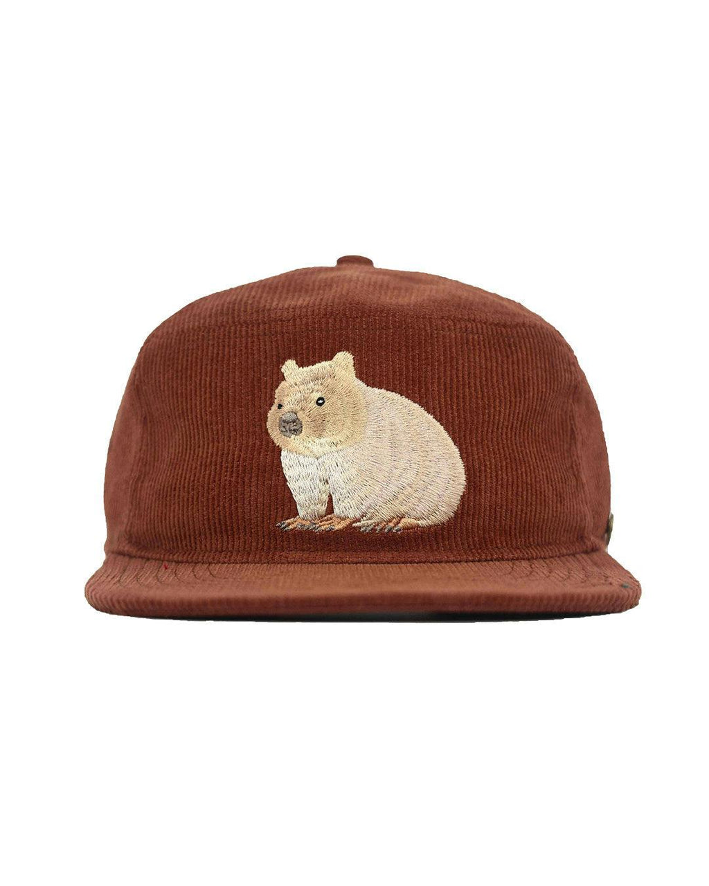 The Stash Cap – Wombat Embroidery – Corduroy Brown Snapback Hat
