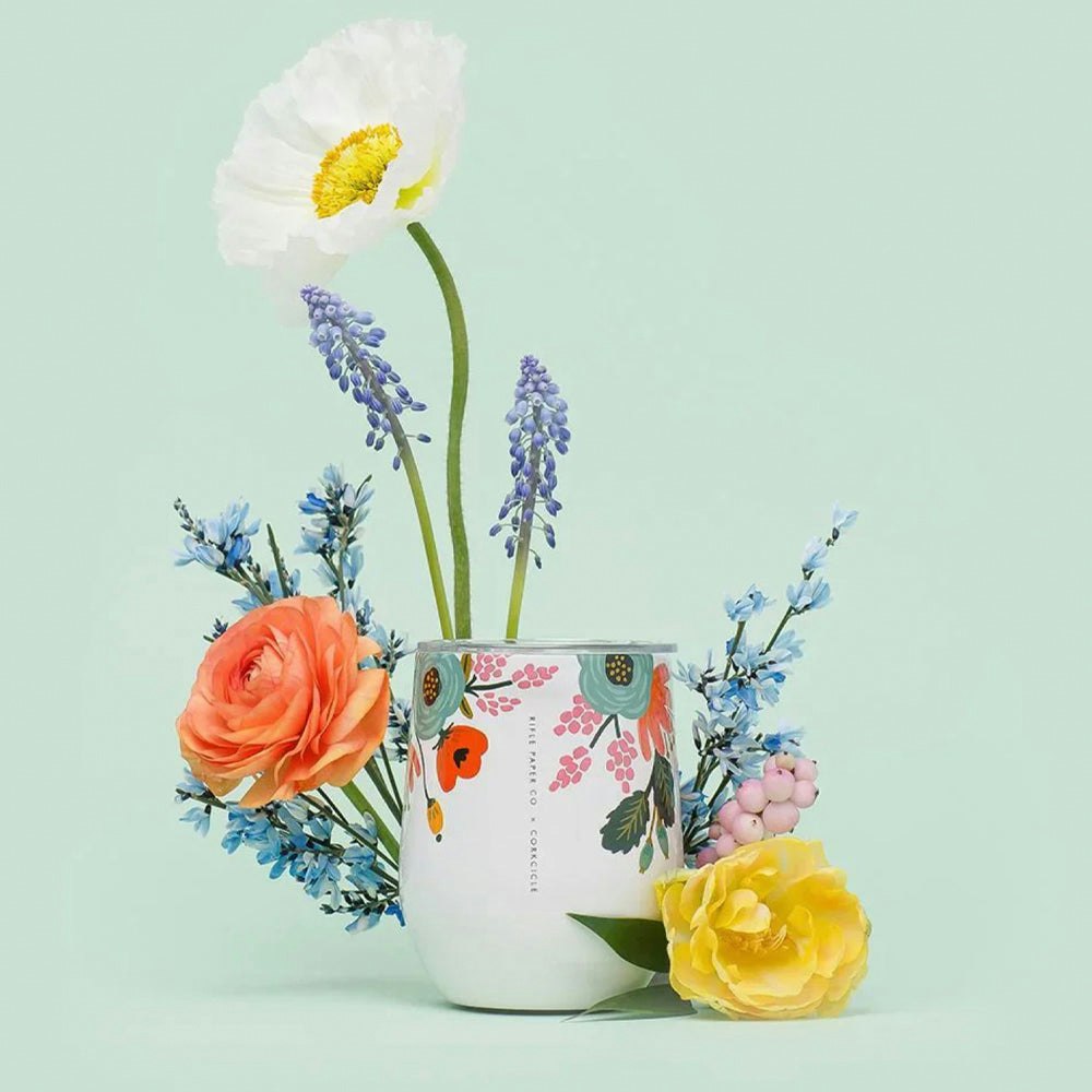 Corkcicle Stemless - 340ml Rifle Paper - Garden Party Cream