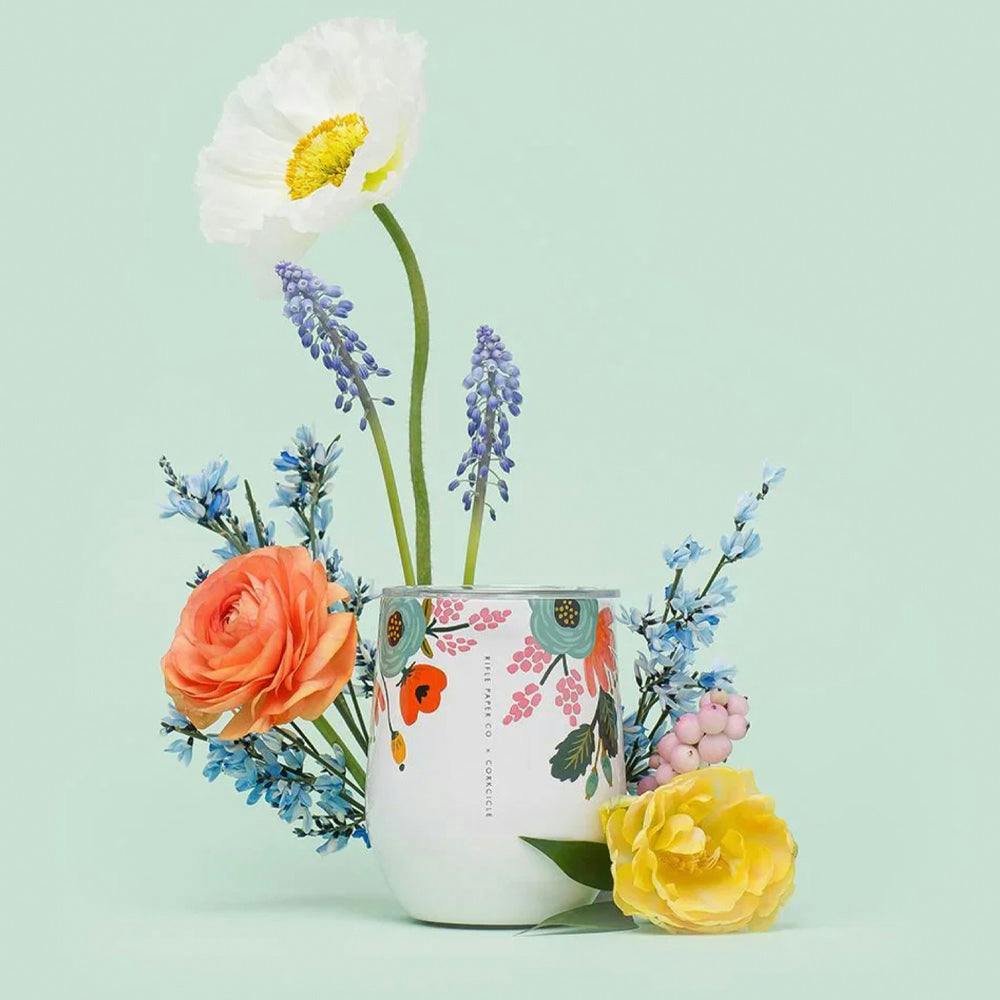 Corkcicle Stemless - 340ml Rifle Paper - Garden Party Cream