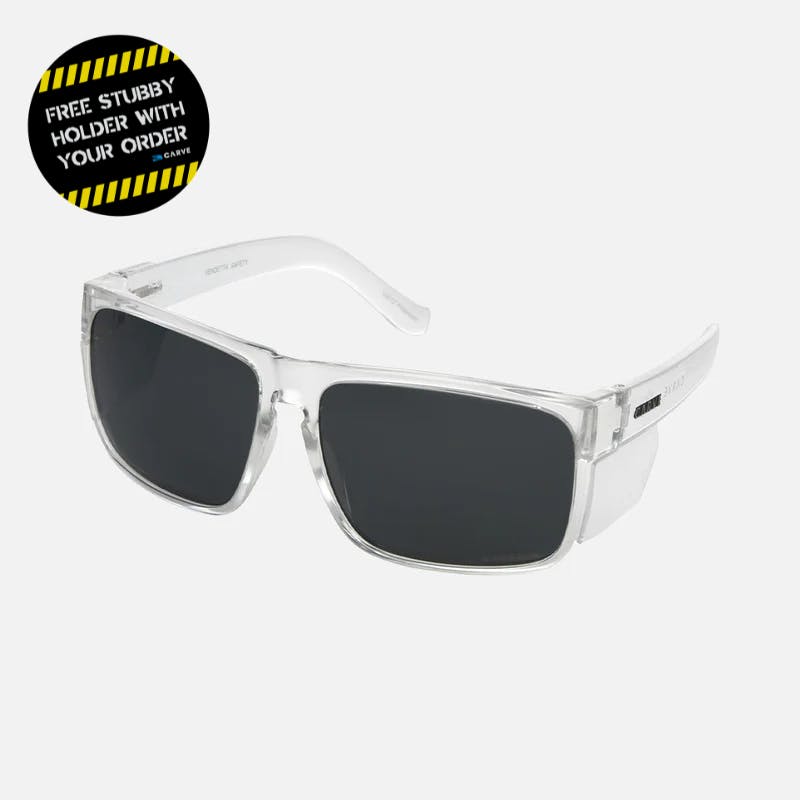 Vendetta - Safety Gloss Clear Frame - Grey Polarized Lens