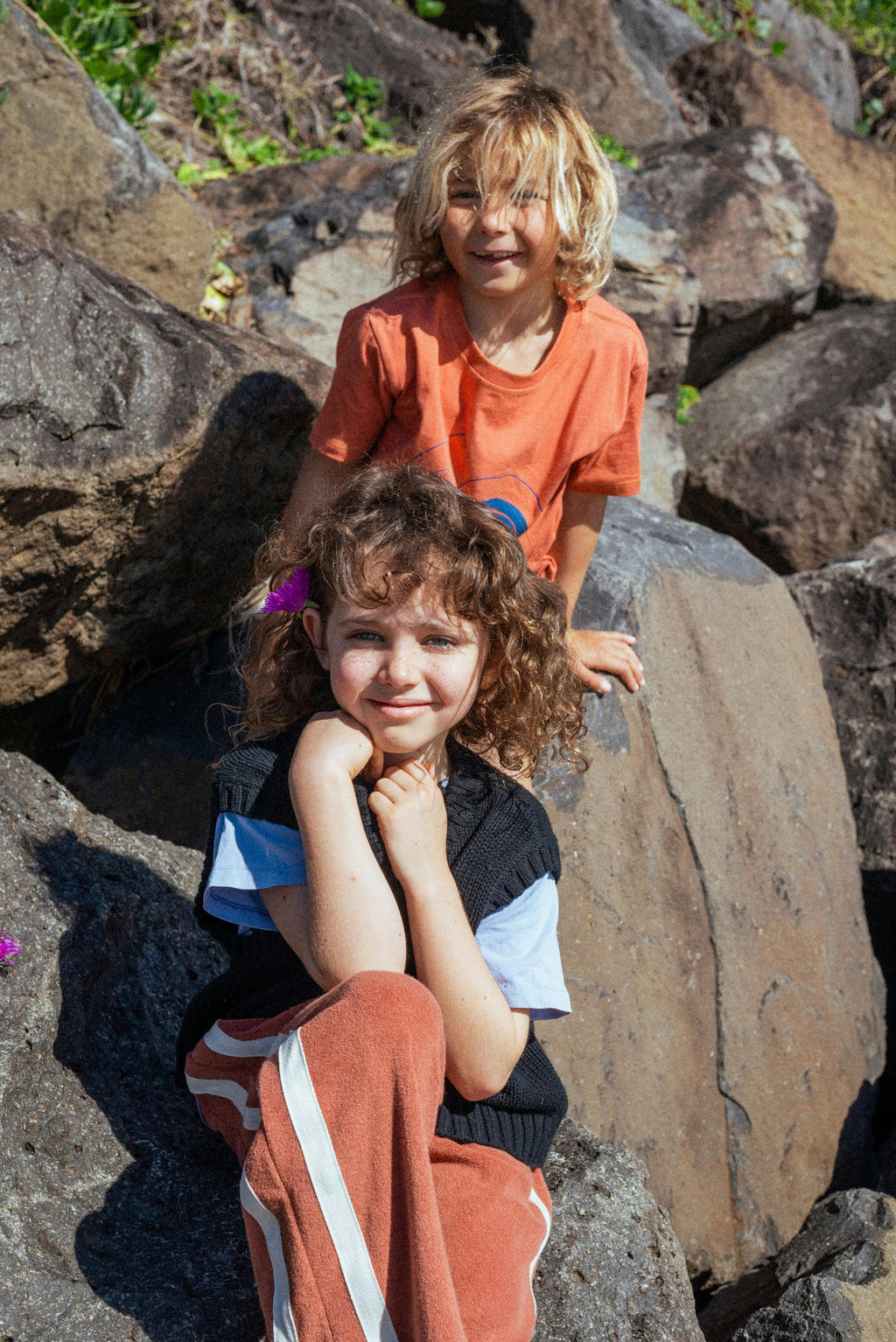 Mini Terry Pant in Rust