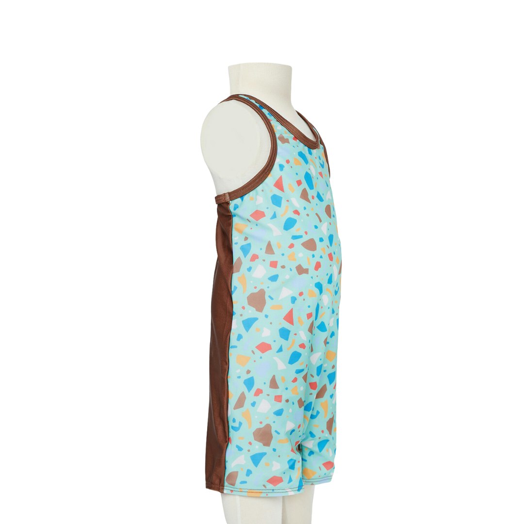 Tyoub Kids Racer Back Kneesuit Zootie Ocean Glass Green | Brown