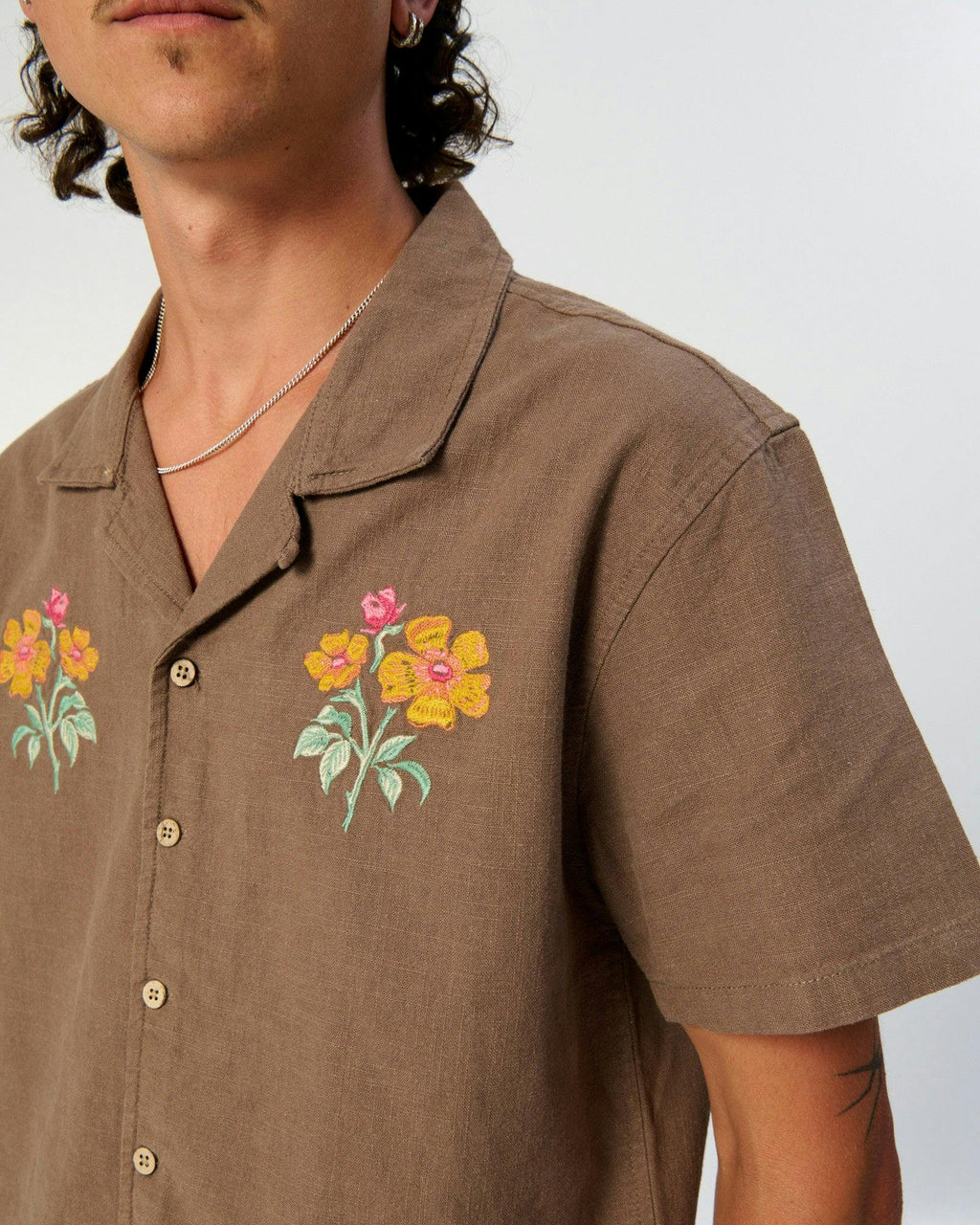Bouquet Resort Shirt - Stone